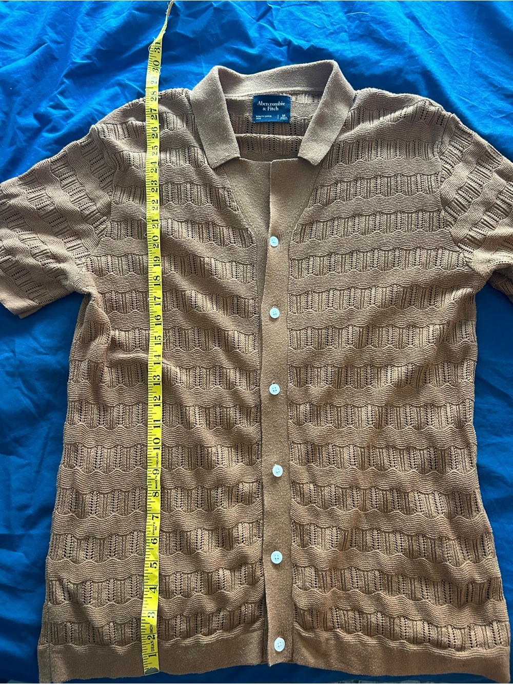 Abercrombie & Fitch Rust Brown/Orange Cotton Sweater Polo - Picture 3 of 4